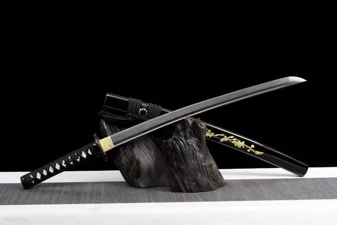 20寸髪黒模様鋼武士刀【梅】  武具　刀装具　日本刀　模造刀 居合刀 肋差