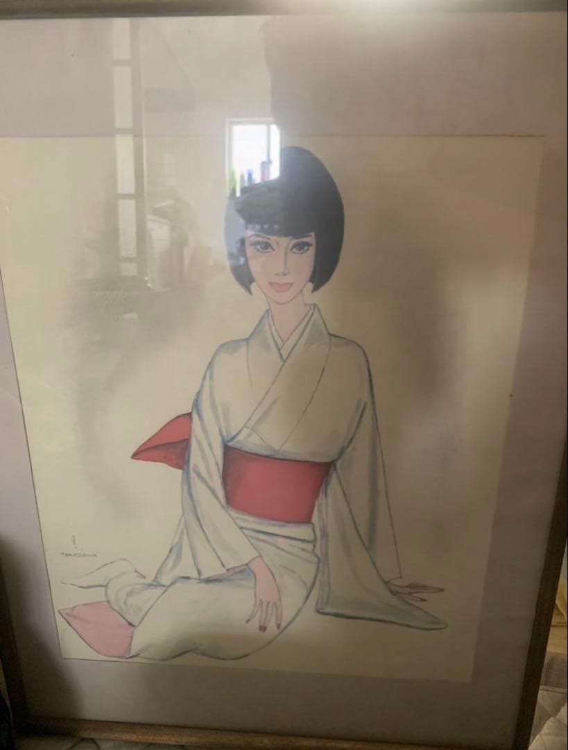 売り切り価格！着物女性　絵　日本画
