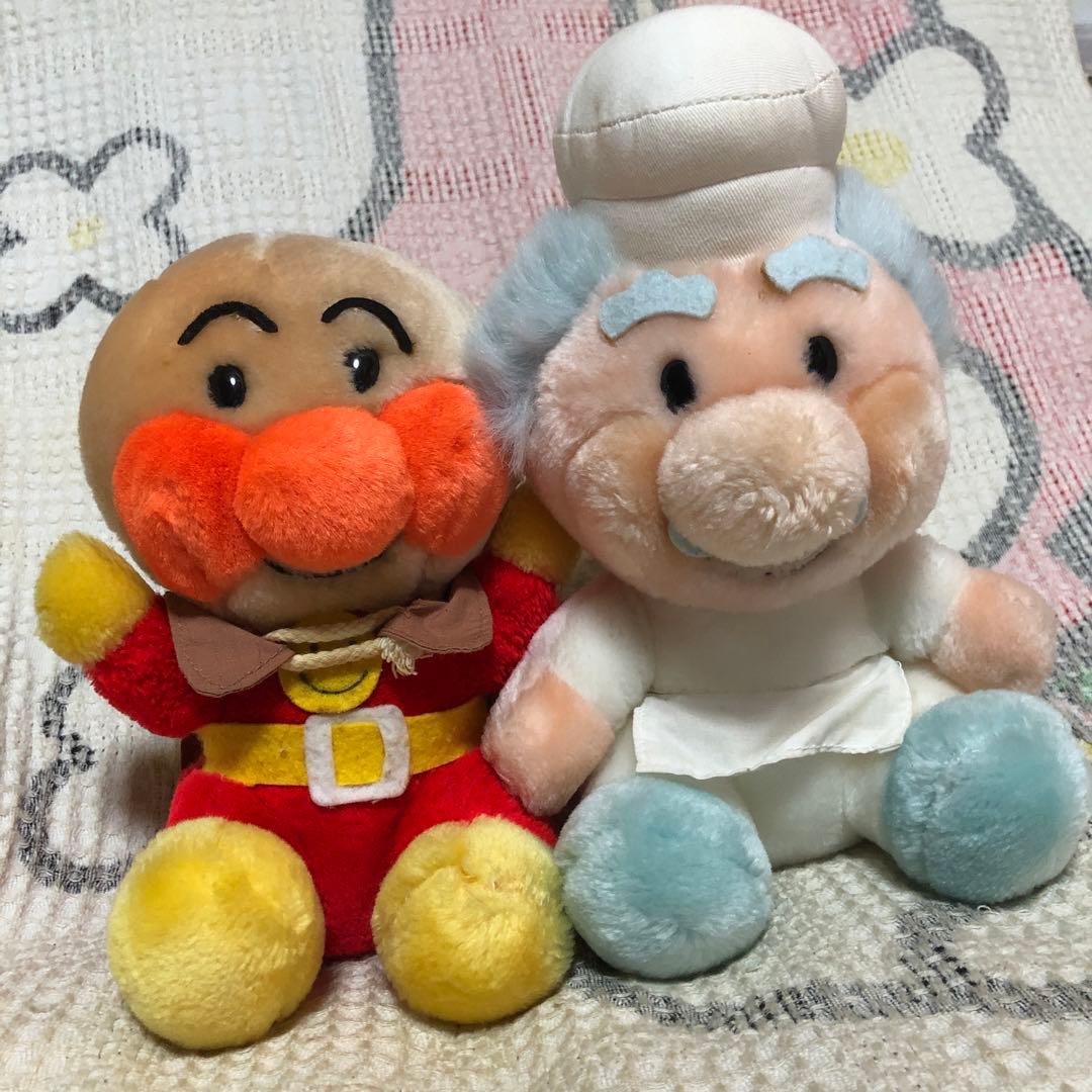 平成レトロ　アンパンマン＆ジャムおじさん　ぬいぐるみ　アミューズメント　1990