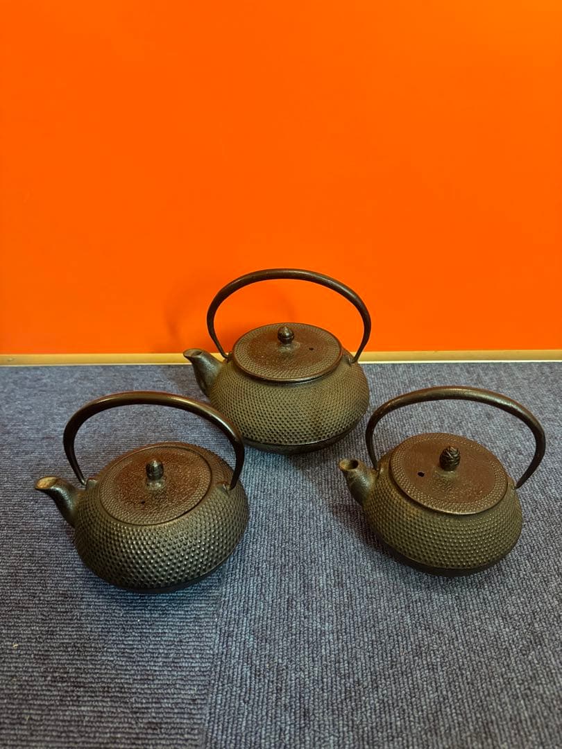 1905 南部鉄器　鉄瓶　3客