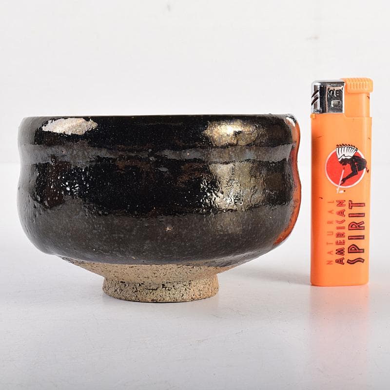 茶道具　楽吉左衛門　黒楽茶碗　共箱　M　R7666