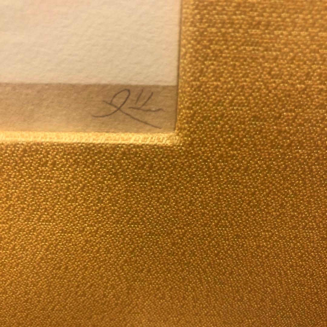 女性ヌード鉛筆画 金色フレーム付き