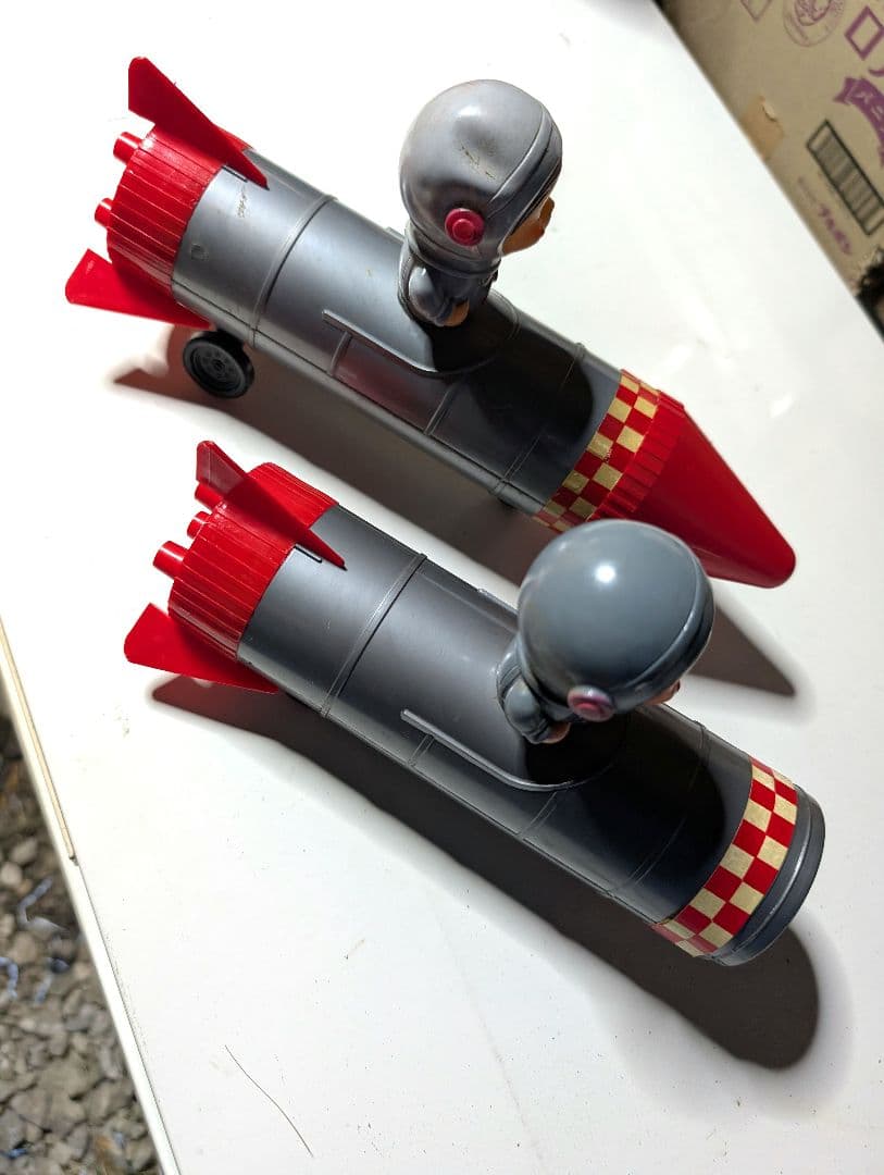 ペコちゃん ロケットカー 不二家 昭和レトロ ビンテージ ソフビ人形 当時物２品