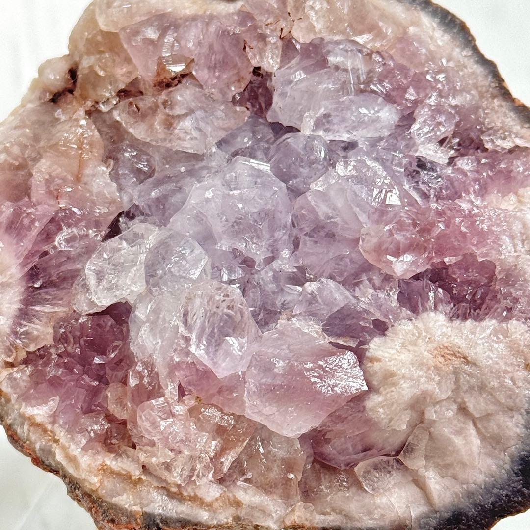 【D248】ジュワッとジューシー♡ピンクアメジスト ジオード 原石 鉱物 標本