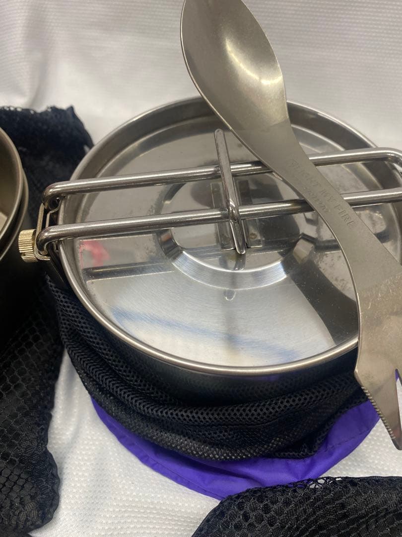 ステンレススチール 食器セット メッシュバッグ付き