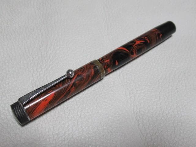 ペン先極希少イリジウム 1950年頃米国製◆NEW CLIP ベークライト黒と朱