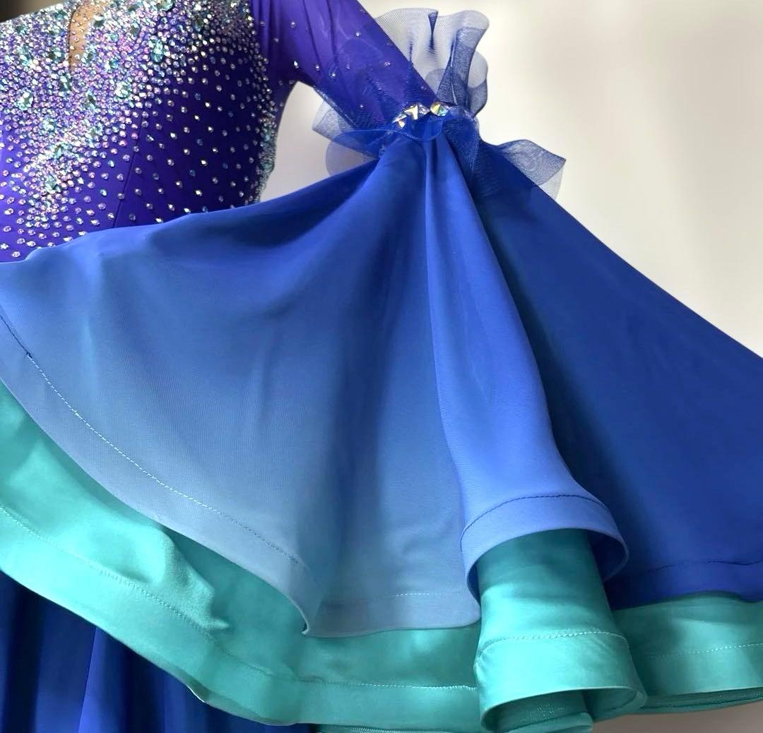 新品、M〜サイズ 社交ダンス、競技ドレス、モダンドレス、スタンダード、デモドレス