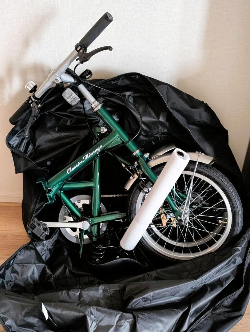 Classic Mimugo 16㌅折りたたみ自転車MG-CM16緑 バッグ付