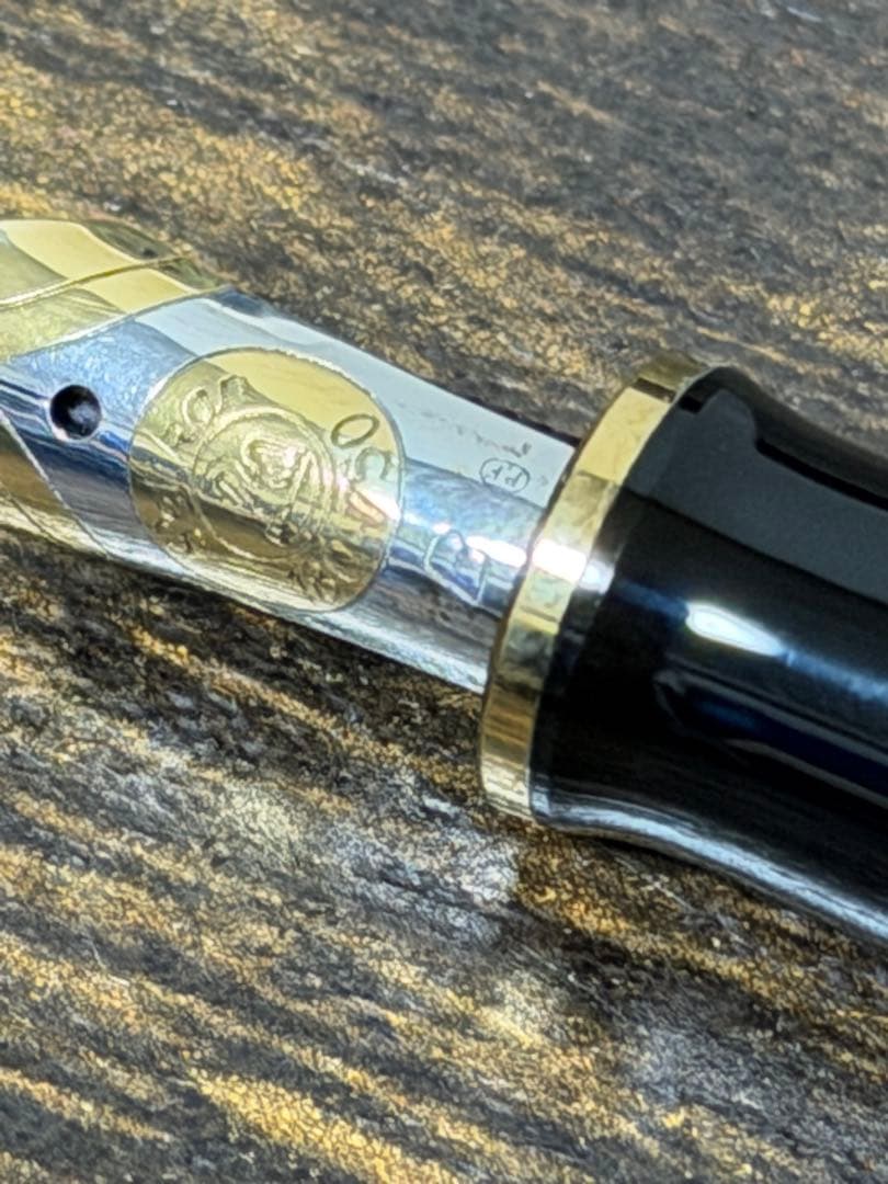 筆記確認&洗浄済　西ドイツ製　PF刻印　緑天冠　18c B ペリカン　万年筆