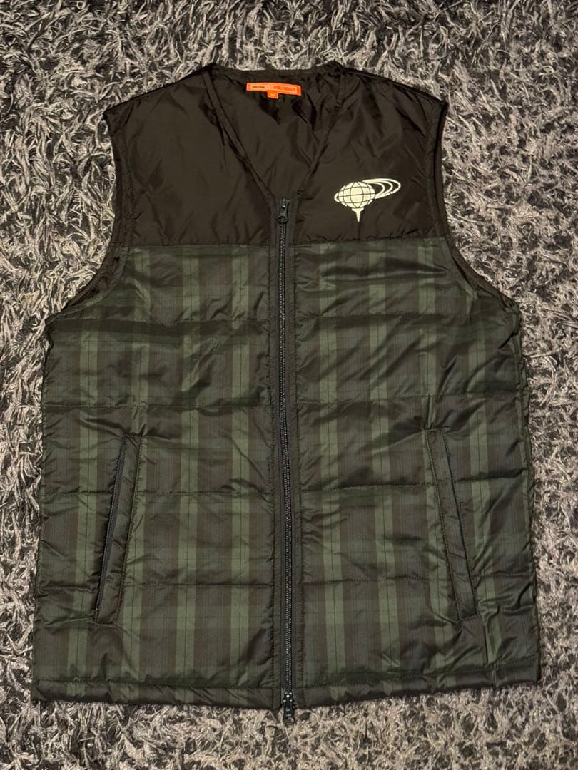 BEAMS GOLF ブラック/グリーンチェック ベスト