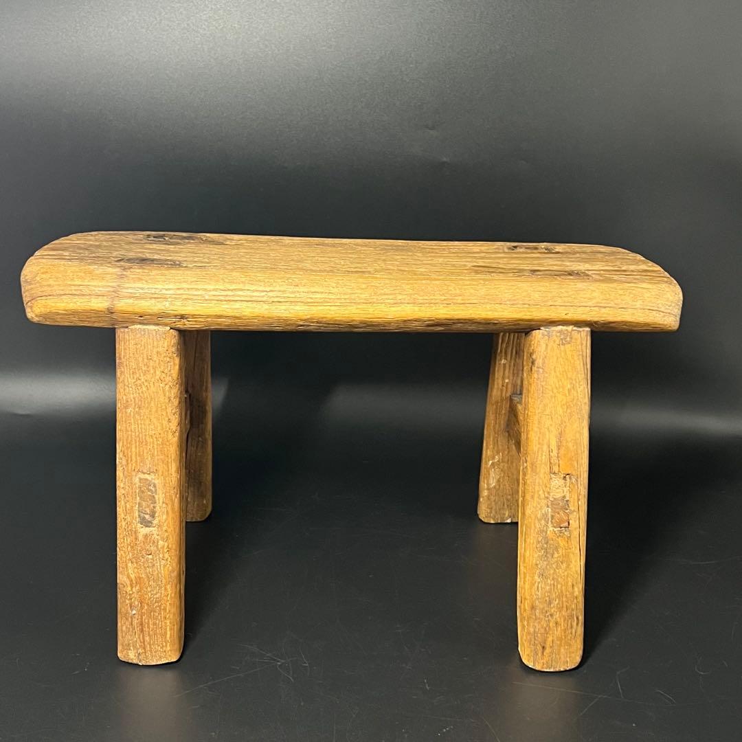 李朝 木製 小椅子 低椅子 踏み台 古民藝 古道具 朝鮮古美術 民藝 花台展示台