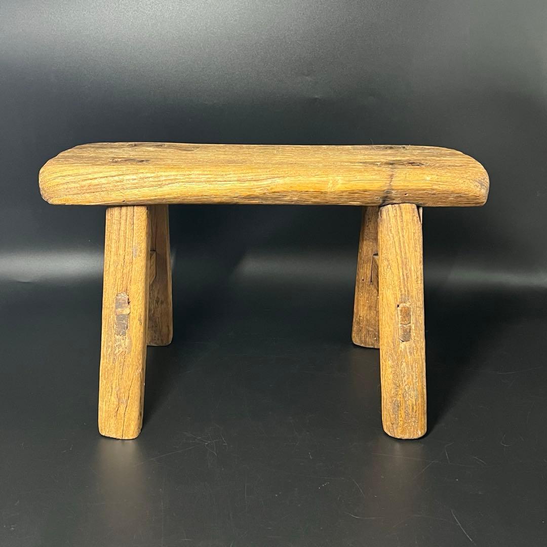 李朝 木製 小椅子 低椅子 踏み台 古民藝 古道具 朝鮮古美術 民藝 花台展示台