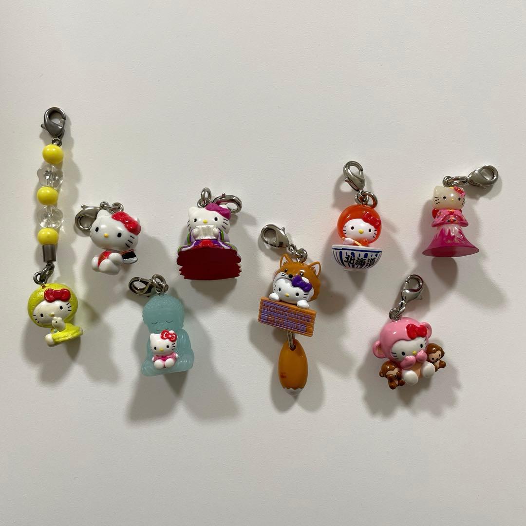 【静岡/箱根/鎌倉/京都/北海道/赤富士 】ご当地キティストラップ　8個セット