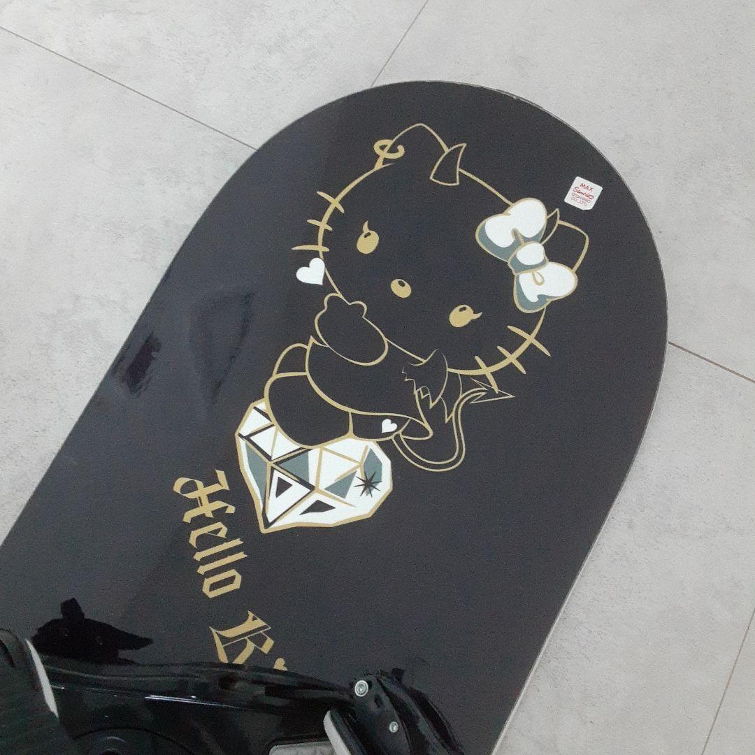 美品 ハローキティ スノーボードセット 135cm BXB ビンディング付き L