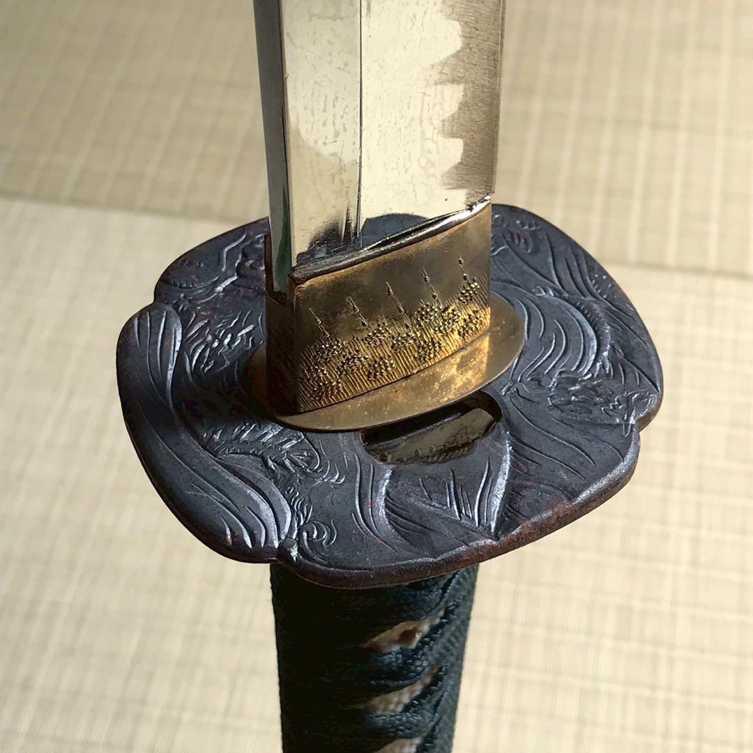 Js6 模造刀 刃紋入り刀身 石目 日本刀 大小　2本セット 昭和レトロ