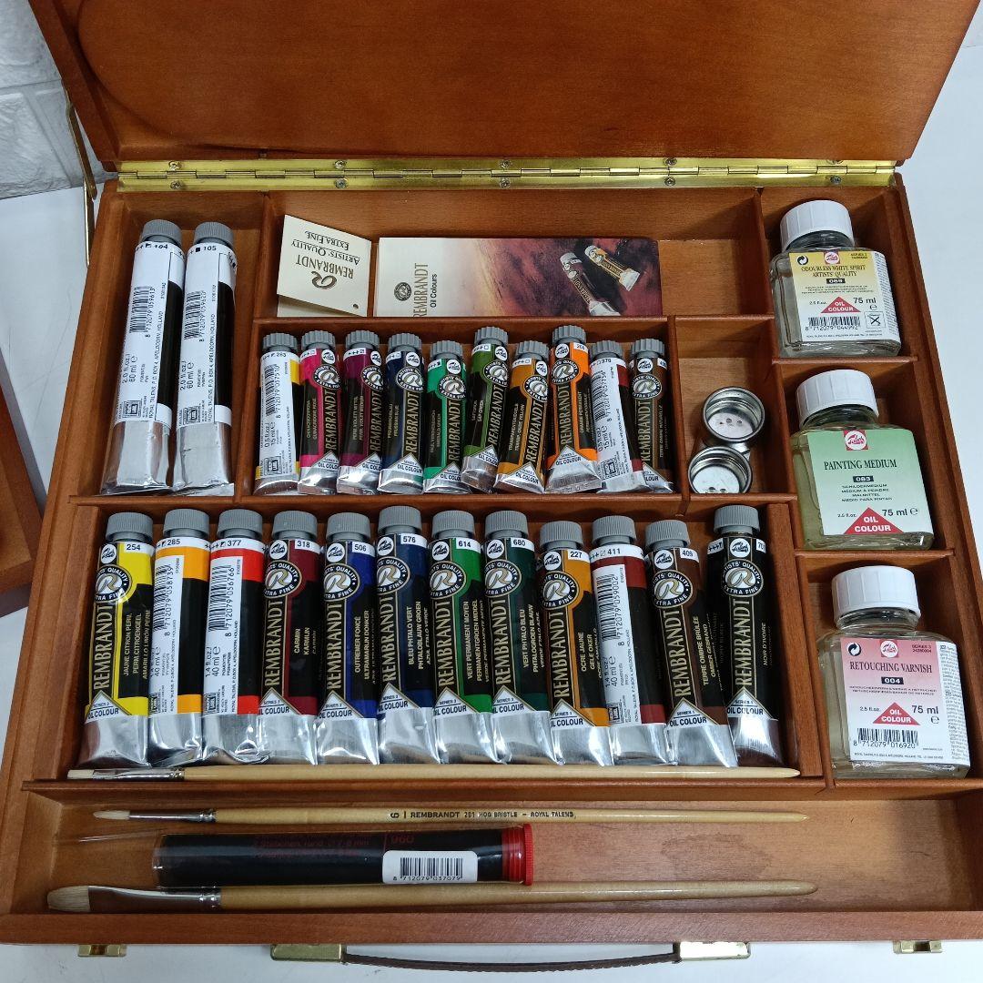 Rembrandt 絵具セット 木製ケース付き　セット上109