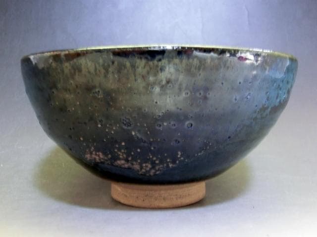 茶碗■結晶釉 渚 堅 青釉 お茶道具 古美術 時代物 骨董品■