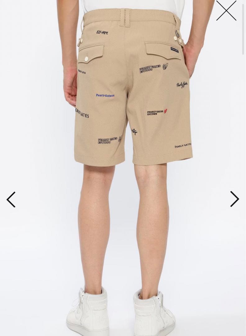 人気完売品パーリーゲイツパロディロゴ柄のカルゼジャガードショートパンツサイズ7