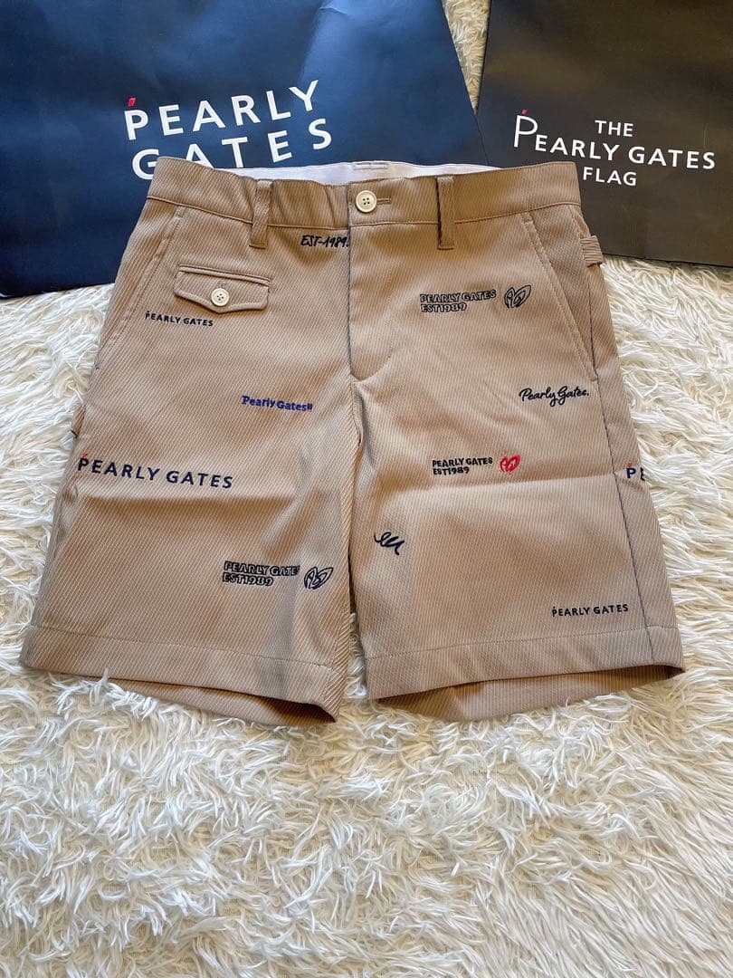 人気完売品パーリーゲイツパロディロゴ柄のカルゼジャガードショートパンツサイズ7