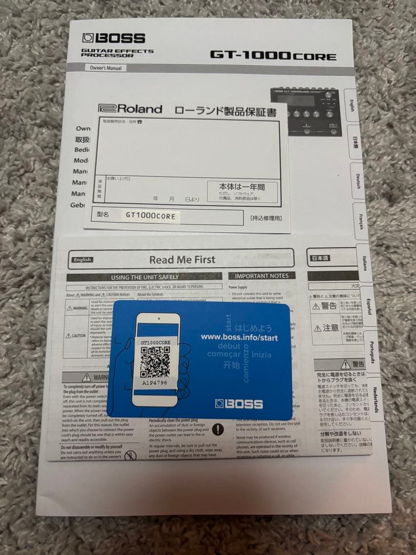 ギター GT-1000 CORE Guitar Effects Processor