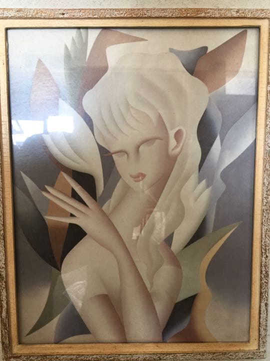 絵画 油絵 湯川 輝義 《青兒》F6 No.17