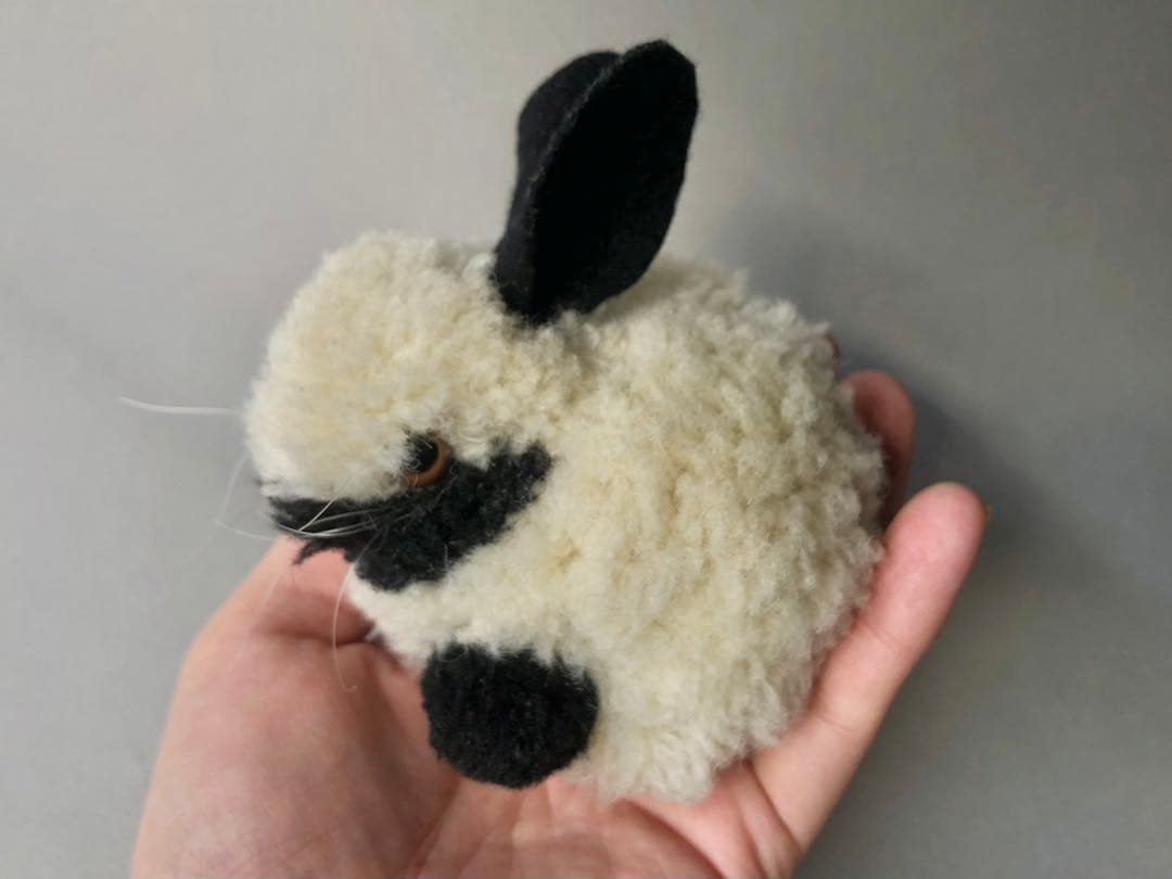 Steiff 　ポンポンウサギ白黒　大