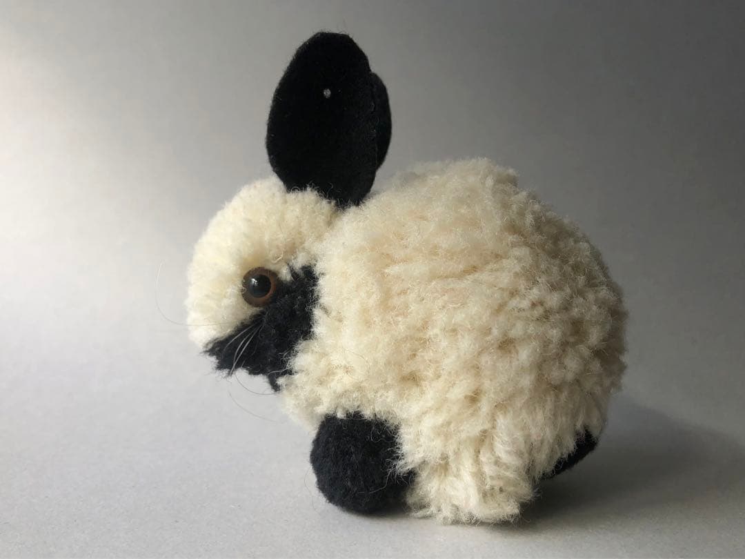 Steiff 　ポンポンウサギ白黒　大