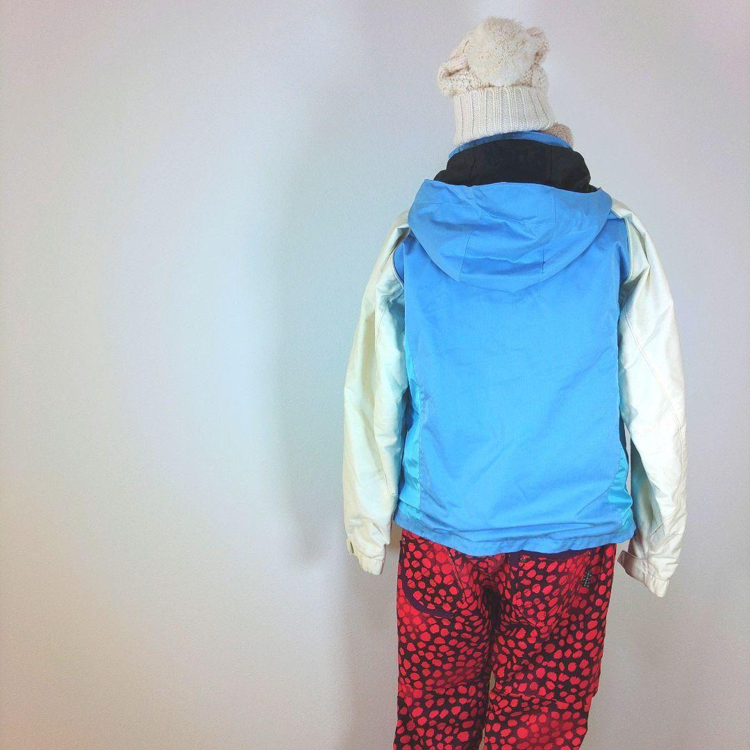 レディース　L　スキー　スノーボードウェア　上下　ヒョウ柄　ピンク　水色　白