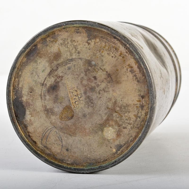 煎茶道具　鮎銅銘　古錫　茶壷　茶心壷　約436g　M　R7379