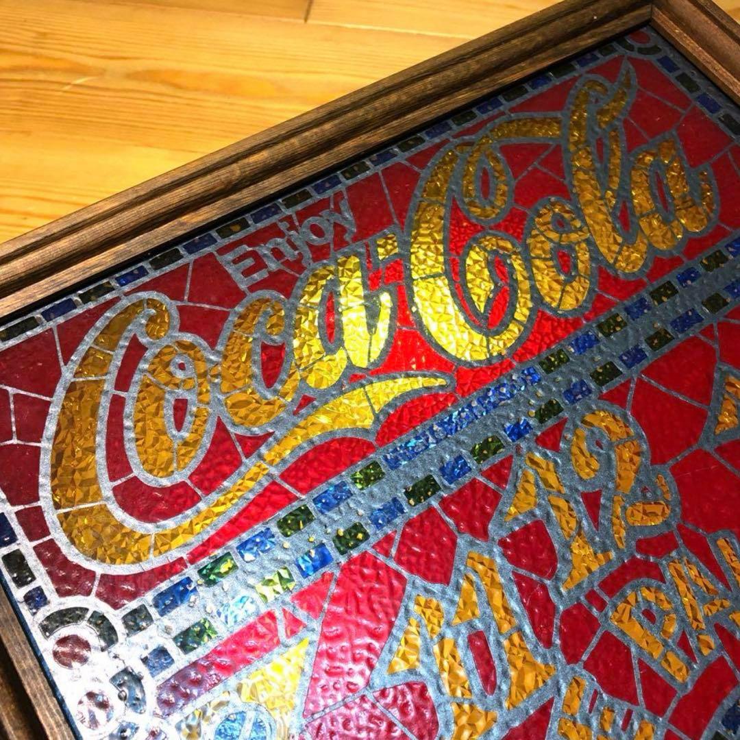 1970年代　コカコーラ　ステンドグラス　アドバタイジング　時計　ライト　看板