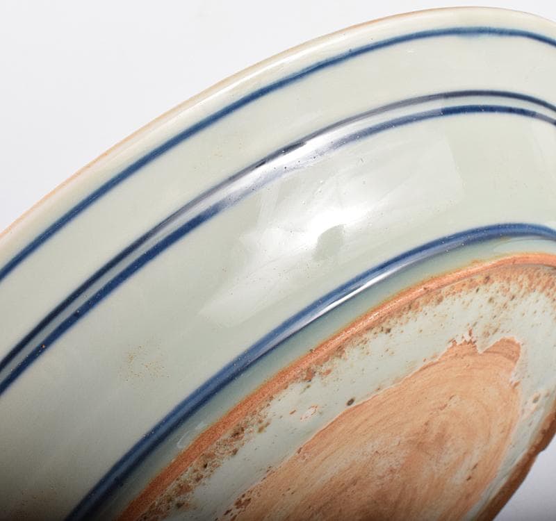 中国　青花　鳥花文　大皿　飾皿　C 3542C