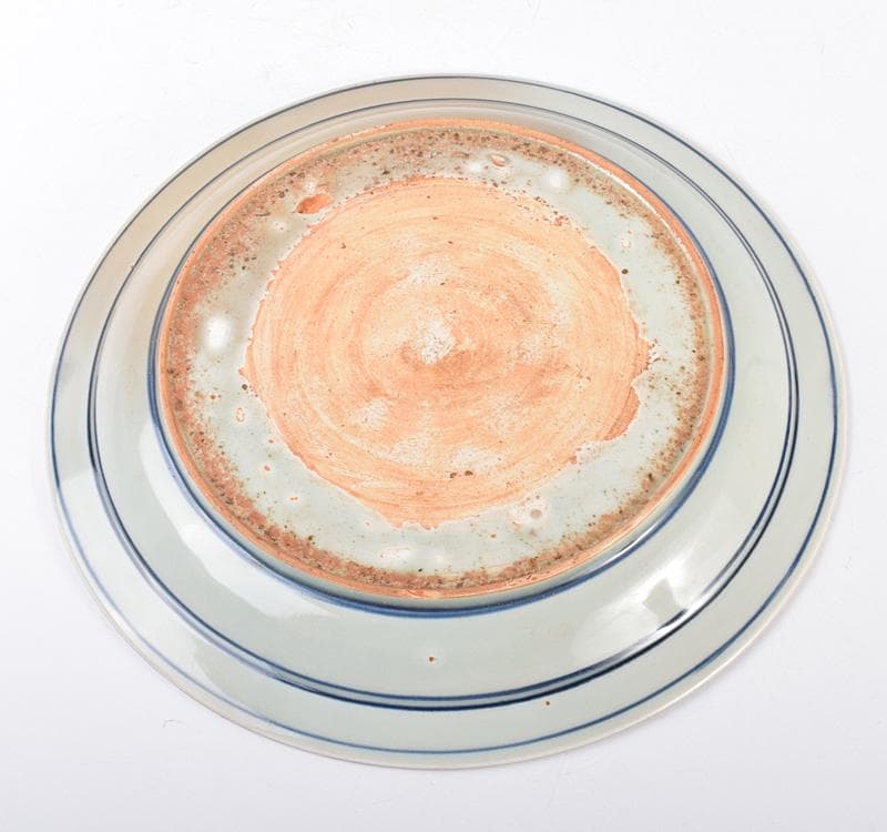 中国　青花　鳥花文　大皿　飾皿　C 3542C