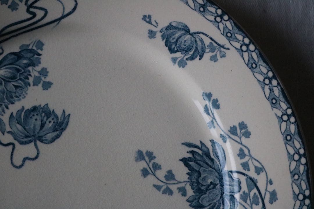 フランス　アンティーク　プレート　　sarreguemines royat