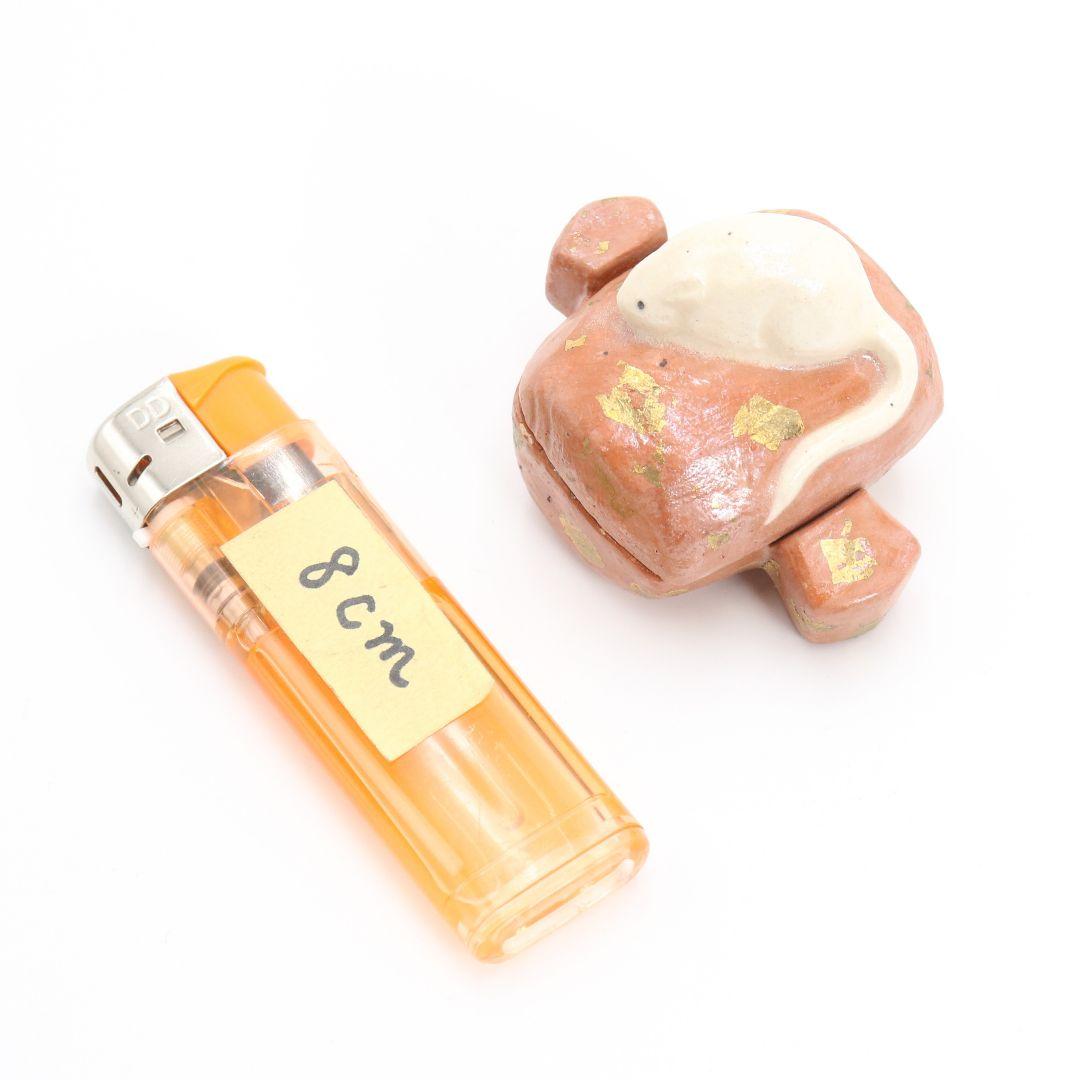 清水六兵衛作 嫁ヶ君香合 茶道具 干支 子 小槌　AT142　1F20