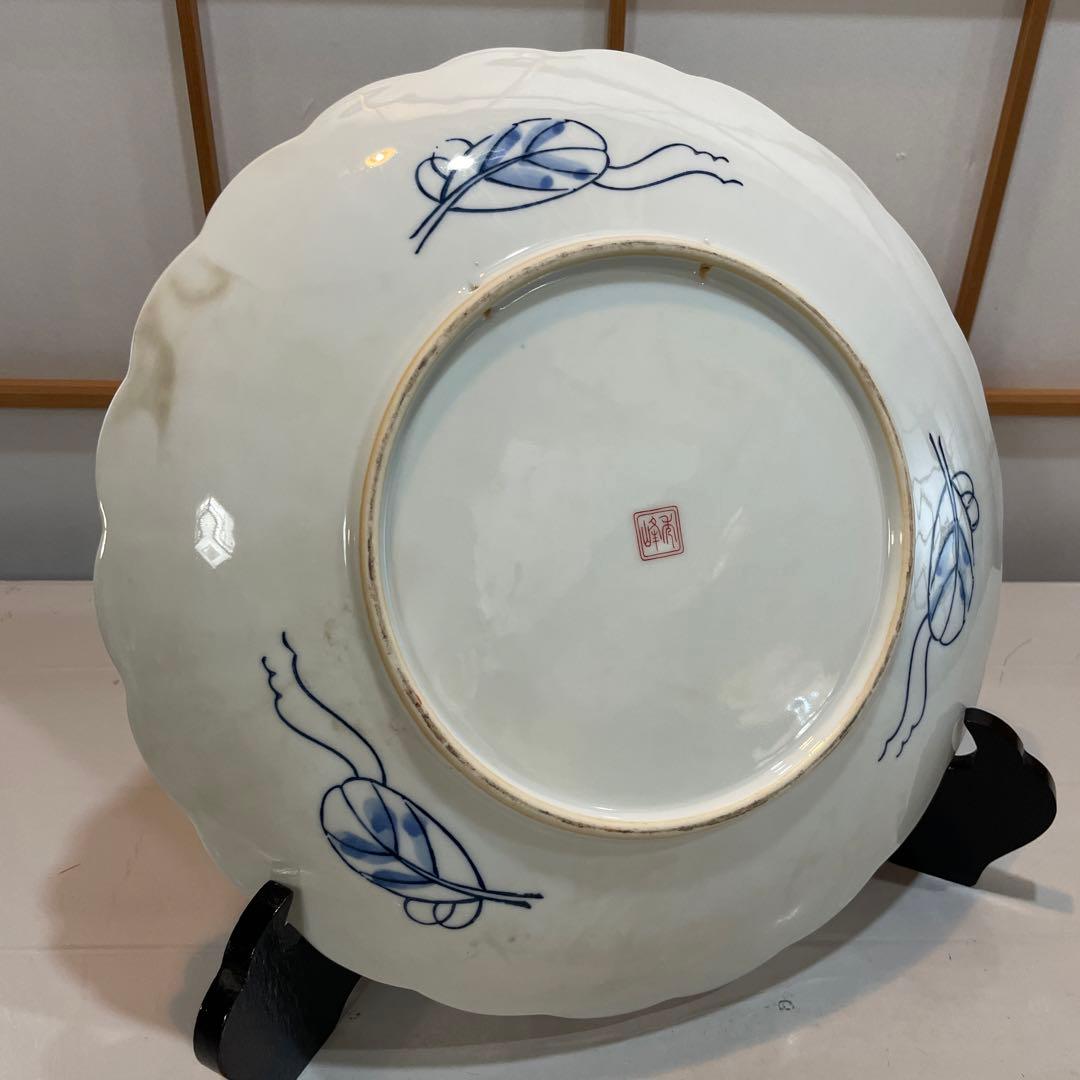 有田焼 深綿 梅鳳凰絵 一進 絵皿 飾皿 置物