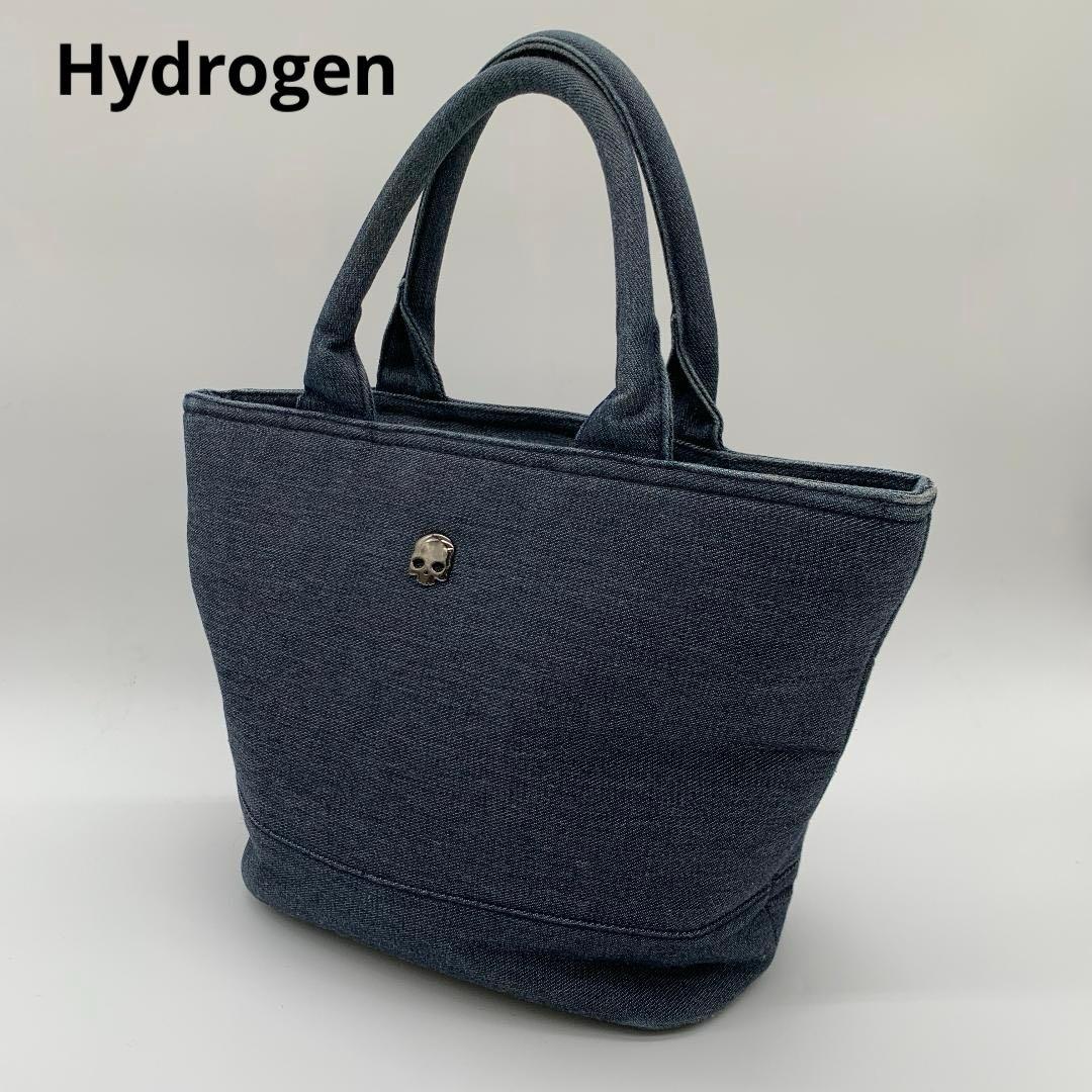 Hydrogen ハイドロゲン ハンドバッグ デニム スカルロゴ ペイズリー柄