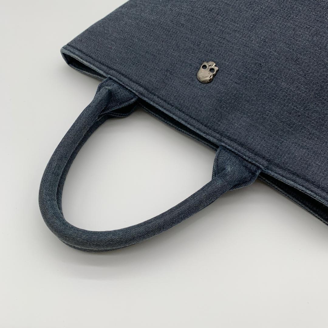 Hydrogen ハイドロゲン ハンドバッグ デニム スカルロゴ ペイズリー柄