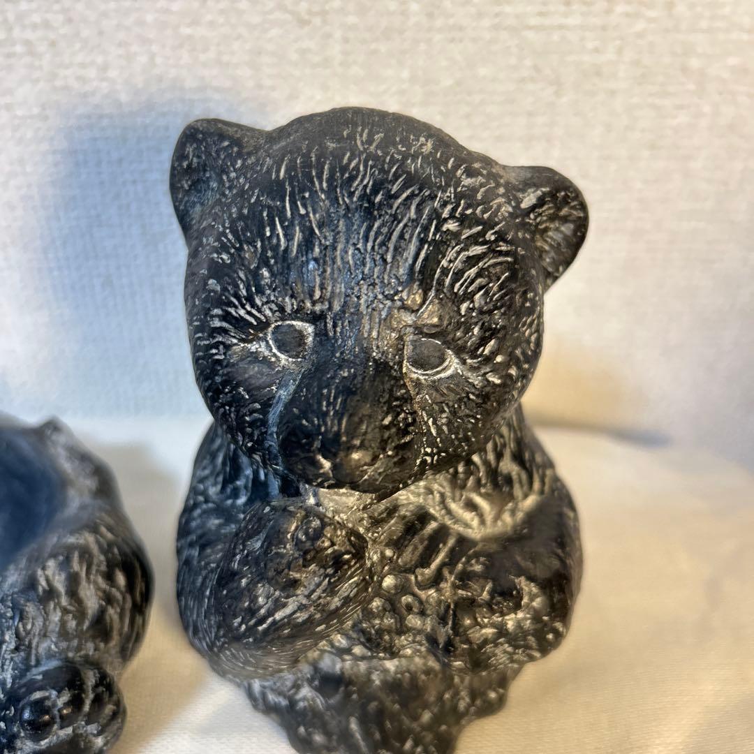 ソープストーン石掘り熊 ヴィンテージ雑貨 小物入れ