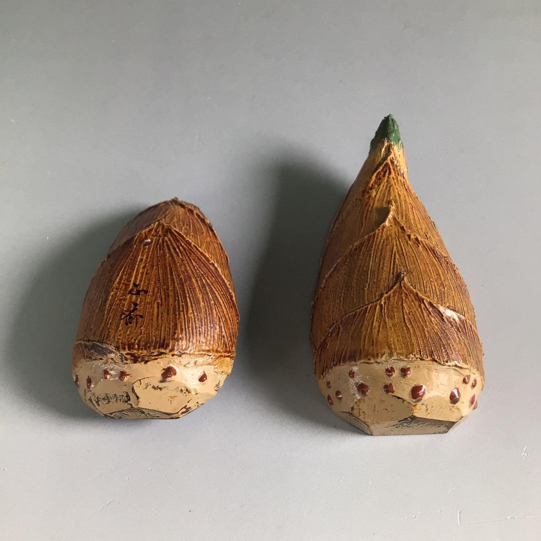 Ｒ６９１　香合　『中川正斉作』『乾漆』『筍香合』　共箱　茶道具　木工芸