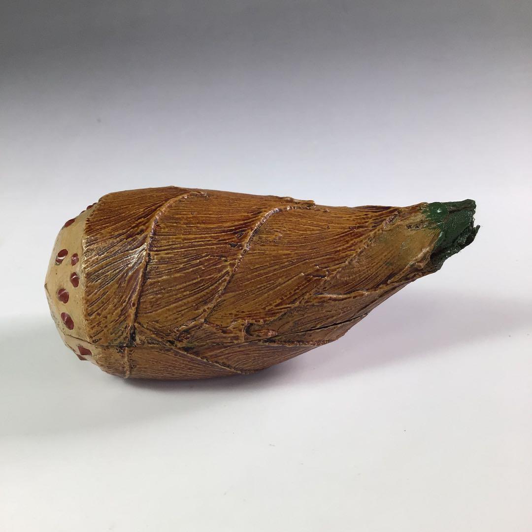 Ｒ６９１　香合　『中川正斉作』『乾漆』『筍香合』　共箱　茶道具　木工芸