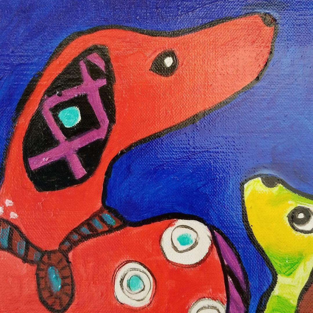 油絵　ゆ(o^^o)★確認　ベストフレンド犬