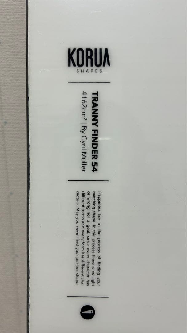 KORUA TRANNY FINDER 54 154cm ホワイト