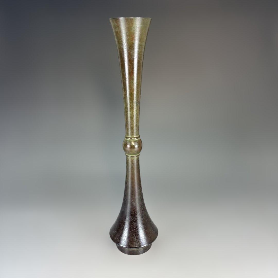 【茶道具】一ノ瀬宗也造　唐銅把綿花入（共箱）★送料込★