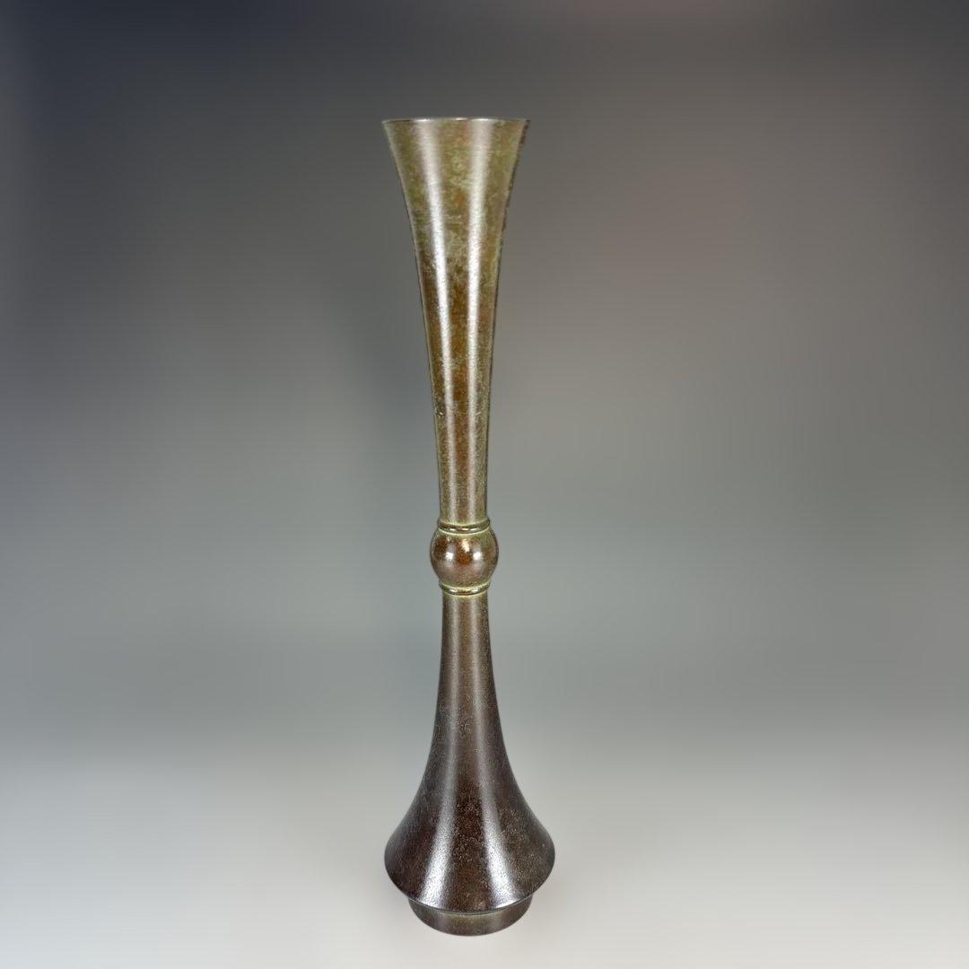 【茶道具】一ノ瀬宗也造　唐銅把綿花入（共箱）★送料込★