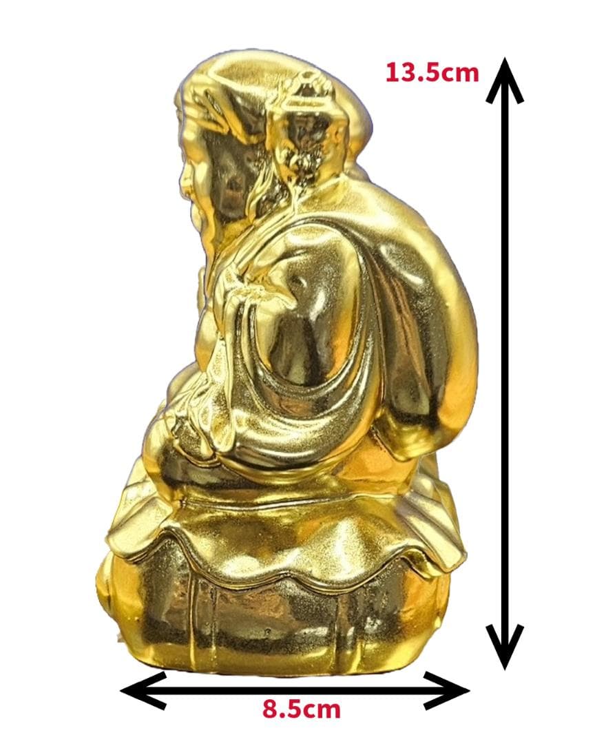 三面大黒天-手彫り仕上げ-黄金-黒檀-基本セット