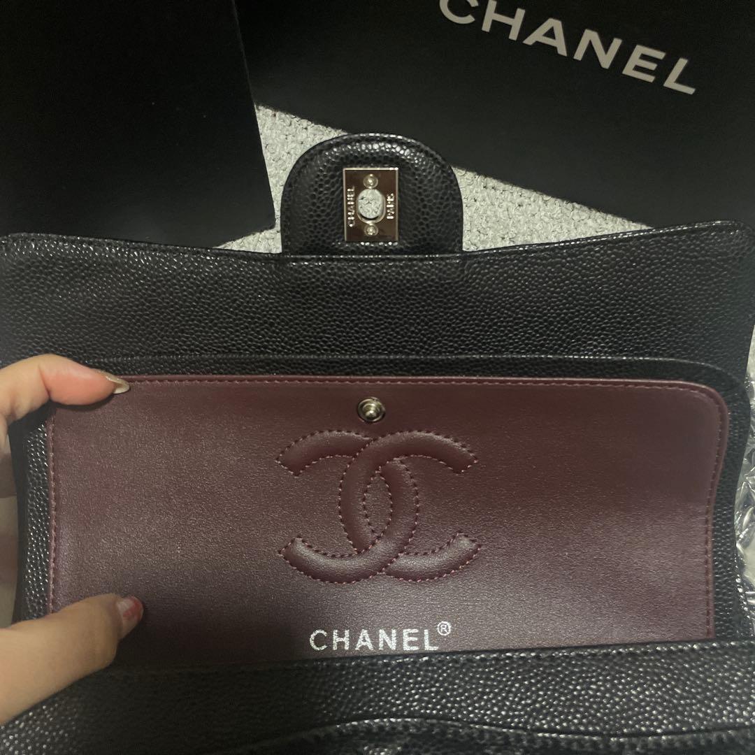即日発送ノベルティ　CHANEL チェーン　フラップバッグ　キャビアスキン
