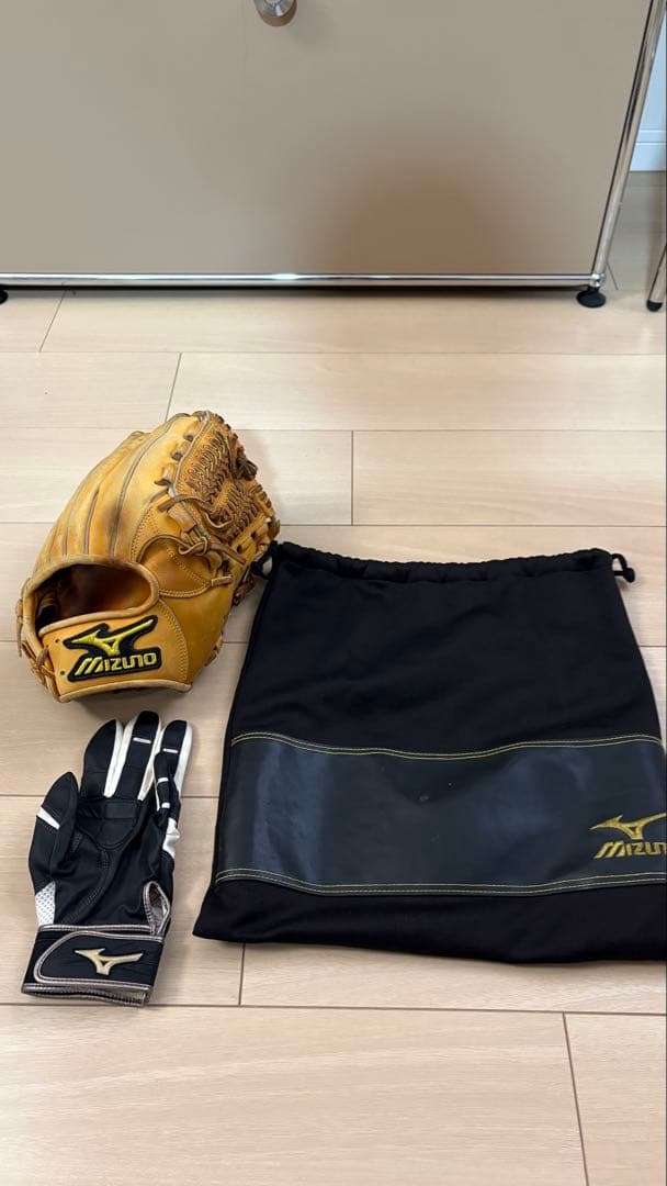 ミズノプロ　硬式内野手用グローブ　守備手袋セット