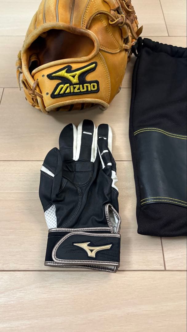 ミズノプロ　硬式内野手用グローブ　守備手袋セット