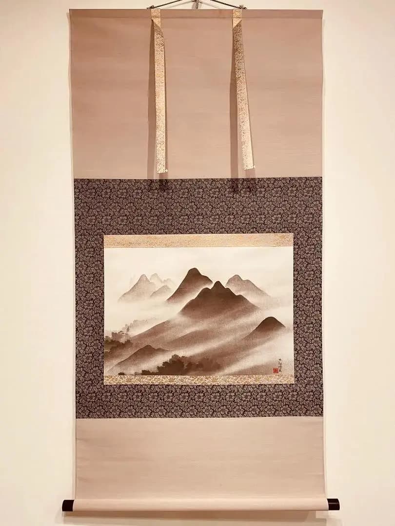 1174 横山大観「秋声」 絹本 日本画 掛軸 工芸印刷