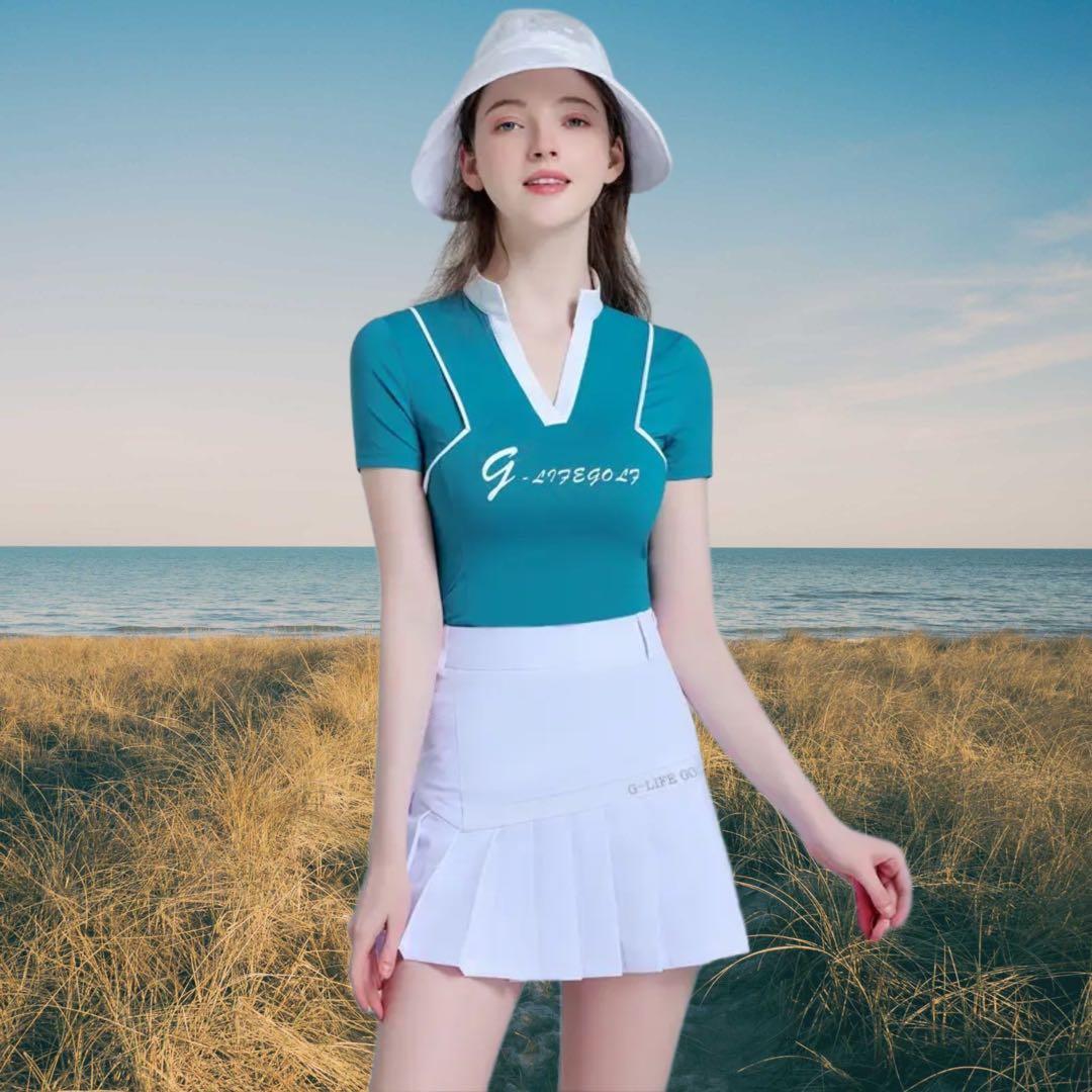 韓国ゴルフウェア　輸入　スカート　タイト　ミニ　レディース　セットアップ